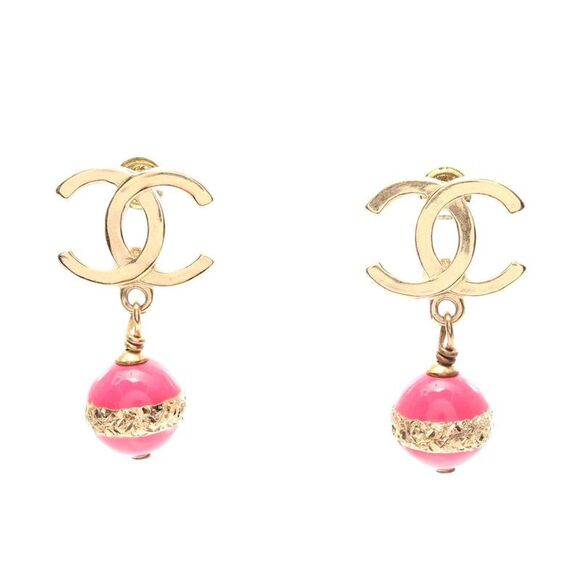 Pre Loved chanel Women metallic | gold Earrings - Picture 1 of 6